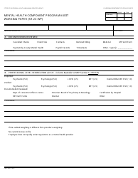 Document preview: Form SR2C-WP Mental Health Component Program Audit Working Paper - California