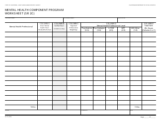 Form SR2C Mental Health Component Program Worksheet - California