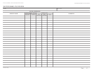 Document preview: Form SR2B PFR SW Personnel File Review - California