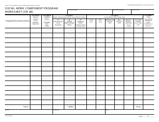 Document preview: Form SR2B Social Work Component Program Worksheet - California