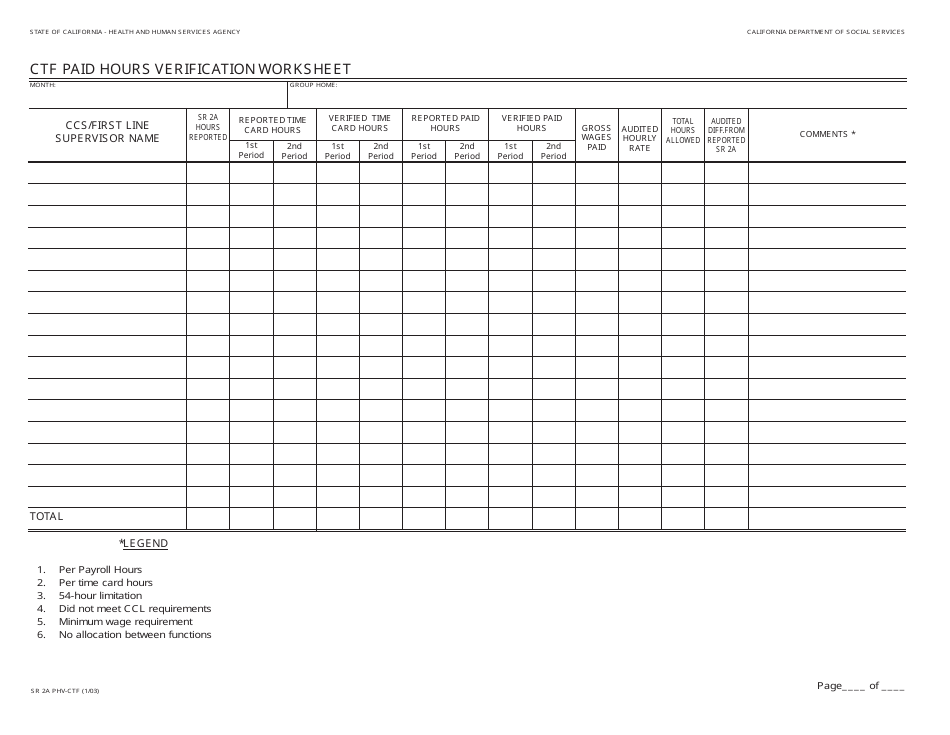 Form SR2A PHV-CTF - Fill Out, Sign Online and Download Fillable PDF ...