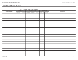 Document preview: Form SR2A PFR Ccs Personnel File Review - California