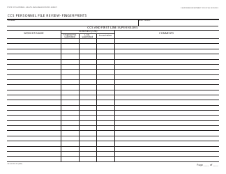 Document preview: Form SR2A PFR-FP Ccs Personnel File Review - Fingerprints - California