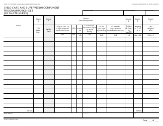 Document preview: Form SR2A-CTF-NURSE Child Care and Supervision Component Program Worksheet - California