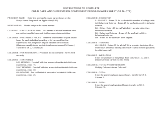 Form SR2A CTF Child Care and Supervision Component Program Worksheet - California, Page 2