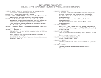 Form SR2A Child Care and Supervision Component Program Worksheet - California, Page 2