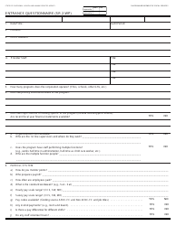 Document preview: Form SR2-WP Entrance Questionnaire - California