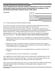 Document preview: Form SOC2286 In-home Supportive Services Program State Administrative Review Request Response Letter to Provider Upholding Third Violation (90-day Suspension of Eligibility) for Exceeding Workweek and/or Travel Time Limits - California