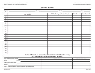 Form SOC2277 Contract Mode Service Report - California