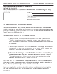 Document preview: Form SOC2270A In-home Supportive Services Program Notice to Provider Failure to Complete Workweek and Travel Agreement (Soc 2255) - California