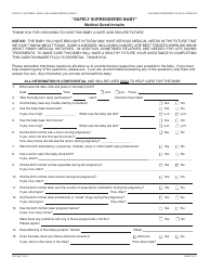 Form SOC861 &quot;safely Surrendered Baby&quot; Medical Questionnaire - California