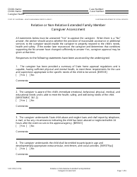 Document preview: Form SOC818 Relative or Non-relative Extended Family Member Caregiver Assessment - California