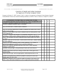 Document preview: Form SOC817 Checklist of Health and Safety Standards for Approval of Family Caregiver Home - California