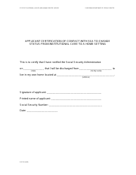 Document preview: Form SOC810 Applicant Certification of Contact With Ssa to Change Status From Institutional Care to a Home Setting - California
