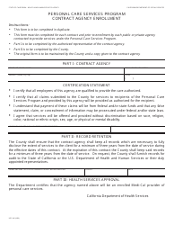 Document preview: Form SOC431 Personal Care Services Program Contract Agency Enrollment - California