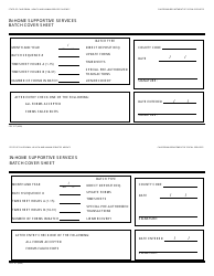 Document preview: Form SOC317 In-home Supportive Services Batch Cover Sheet - California