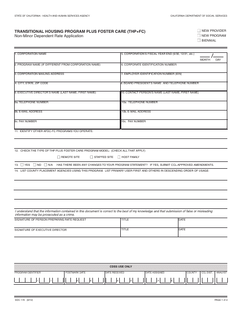 Form SOC179 Printable Pdf