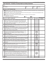 Document preview: Form SOC157B Silp Inspection: Checklist of Facility Health and Safety Standards - California