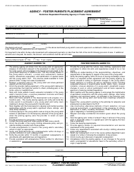 Document preview: Form SOC156A Agency - Foster Parents Placement Agreement Nonminor Dependent Placed by Agency in Foster Home - California