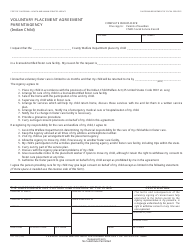 Form SOC155C Voluntary Placement Agreement Parent/Agency (Indian Child) - California