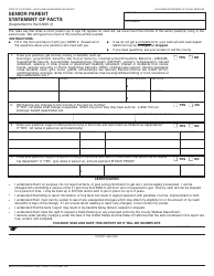 Document preview: Form SAR23 Senior Parent Statement of Facts - California