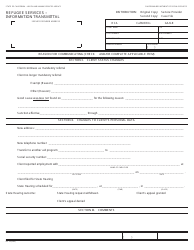 Document preview: Form RS18 Refugee Services - Information Transmittal - California
