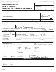 Form RS1 Refugee Resettlement Program Services Application and Assessment Information - California