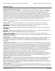 Form RFA9099 Complaint Investigation Report - California, Page 3