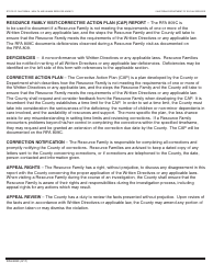 Form RFA809C Resource Family Visit - Corrective Action Plan - California, Page 2
