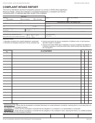 Form RFA802 Compliant Intake Report - California