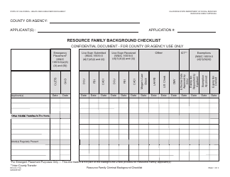 Form RFA02 Resource Family Background Checklist - California
