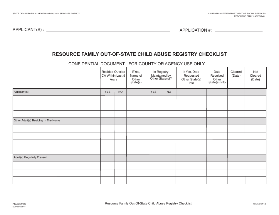 Form RFA02 - Fill Out, Sign Online and Download Fillable PDF ...