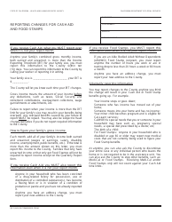 Document preview: Form QR2 Reporting Changes for Cash Aid and Food Stamps - California