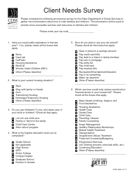 Document preview: Form PUB428A Client Needs Survey - California