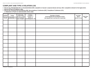 Document preview: Form LIC9216 Complaint and Type a Violation Log - California