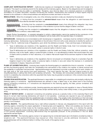 Form LIC9099 Complaint Investigation Report - California, Page 2