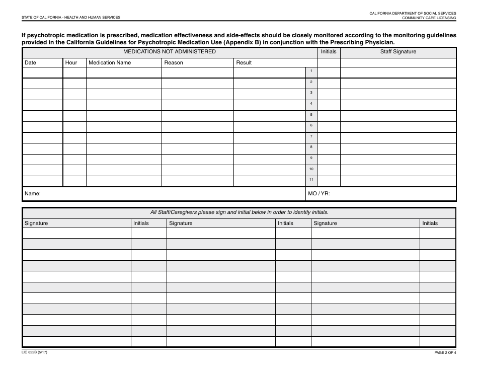 Form LIC622b - Fill Out, Sign Online and Download Fillable PDF ...