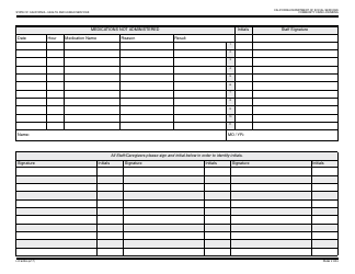 Form LIC622a Medication Administration Record (MAR) - California, Page 2