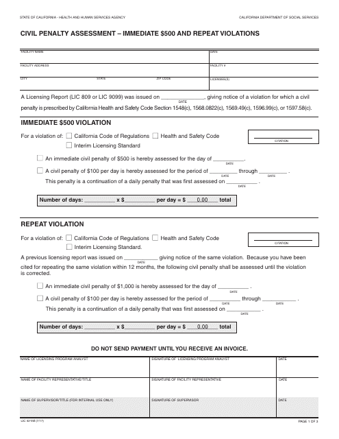 Form LIC421IM  Printable Pdf