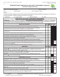 Document preview: Form LIC03 Resource Family Home Health and Safety Assessment Checklist - California