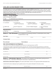 Document preview: Form GEN1391 Cdss Eievs Access Request Form - California