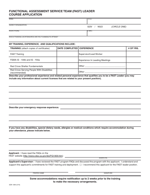 Form GEN1389  Printable Pdf