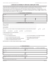Form GEN1388 Language Accessibility Services Complaint Form - California