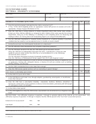 Document preview: Form FC1633A Ssi Screening Guide Section a - Disability Screening - California