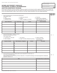 Form FC10 Income and Property Checklist for Federal Eligibility Determiniation - Adoption Assistance Program - California