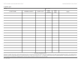 Document preview: Form FC5-CLIST Client List - California