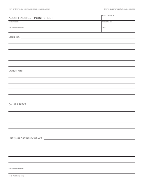 Form FC4-APTSHEET  Printable Pdf