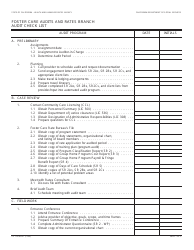 Form FC1 ACKLIST Foster Care Audits and Rates Branch Audit Check List - California