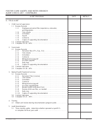Form FC1 ACKLIST Foster Care Audits and Rates Branch Audit Check List - California, Page 2