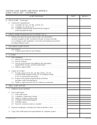 Form FC1 ACKLIST Foster Care Audits and Rates Branch Audit Check List - California, Page 3